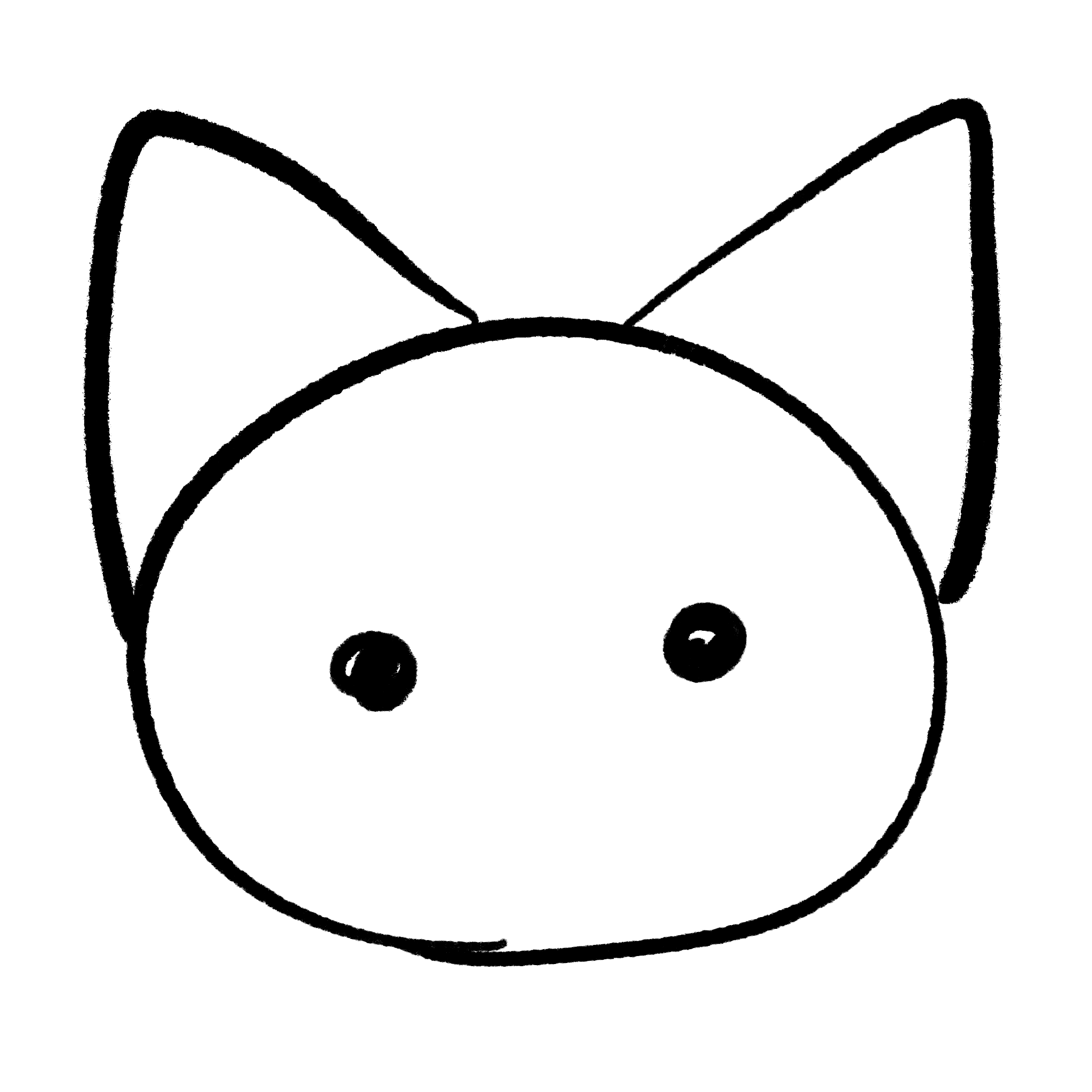 Minimalist doodle of a cat
